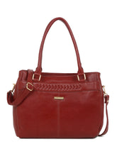 Load image into Gallery viewer, Women Red Texture Leather Handheld Bag
