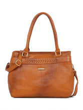 Load image into Gallery viewer, Women Tan Texture Leather Handheld Bag

