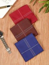 Load image into Gallery viewer, Men's Pack Of 3 Multi Color Handkerchief
