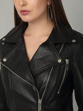 Load image into Gallery viewer, Women Retro Style Black Leather Jacket
