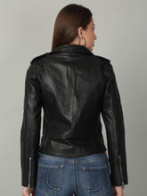 Load image into Gallery viewer, Women&#39;s Classic Leather Biker Jacket
