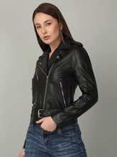 Load image into Gallery viewer, Women&#39;s Classic Leather Biker Jacket
