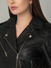 Load image into Gallery viewer, Women&#39;s Classic Leather Biker Jacket
