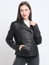 Load image into Gallery viewer, Teakwood Genuine Leathers Women`s Black Jacket
