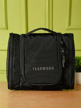 Load image into Gallery viewer, Teakwood Unisex Travel Toiletry Bag | Premium Hanging Travel Organizer Kit | Water-Resistant Grooming &amp; Cosmetic Pouch with Multiple Compartments, Mesh Pockets &amp; Convenient Carry Handle | Ideal for Travel Essentials (Black)
