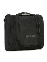 Load image into Gallery viewer, Teakwood Unisex Travel Toiletry Bag | Premium Hanging Travel Organizer Kit | Water-Resistant Grooming &amp; Cosmetic Pouch with Multiple Compartments, Mesh Pockets &amp; Convenient Carry Handle | Ideal for Travel Essentials (Black)
