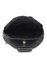 Load image into Gallery viewer, Teakwood Genuine Leather Cross Body Sling Messenger Black Bag
