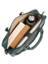 Load image into Gallery viewer, Unisex Green Solid Leather Structured laptop Bag - Clearance sale
