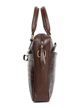 Load image into Gallery viewer, Unisex Brown Croco Texture Leather Bag
