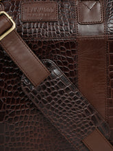 Load image into Gallery viewer, Unisex Brown Croco Texture Leather Bag
