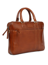 Load image into Gallery viewer, Unisex Tan Solid Leather Bag
