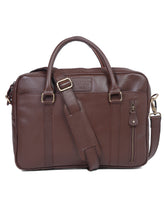 Load image into Gallery viewer, Teakwood Leather Brown Medium Laptop Messenger Bag
