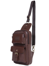 Load image into Gallery viewer, Teakwood Genuine Leather Brown Cross Body Bag
