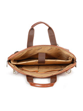 Load image into Gallery viewer, Unisex Tan Croco Leather Laptop Bag
