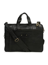 Load image into Gallery viewer, Unisex Black Leather taxtured laptop Bag
