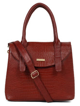 Load image into Gallery viewer, women&#39;s Croco Leather Structured Handbag
