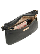 Load image into Gallery viewer, Women black leather sling bag
