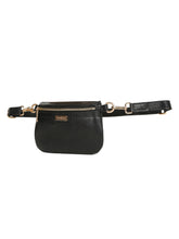 Load image into Gallery viewer, Women black leather sling bag

