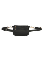 Load image into Gallery viewer, Women black leather sling bag
