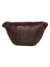 Load image into Gallery viewer, Women brown leather sling bag
