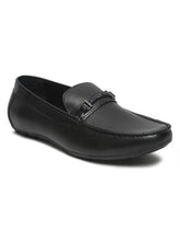 Load image into Gallery viewer, Men Black Textured Leather Loafer With Buckle Details
