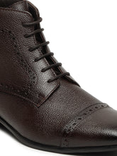 Load image into Gallery viewer, Men's Brown Texture Leather Lace-up Chukka Boots
