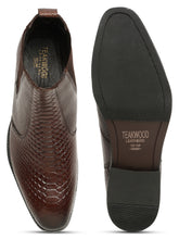 Load image into Gallery viewer, Men&#39;s Croco Texture Brown Leathers Boots
