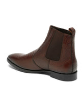 Load image into Gallery viewer, Men&#39;s Croco Texture Brown Leathers Boots
