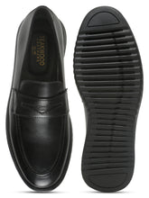 Load image into Gallery viewer, Men's Black Solid Leather Loafers Shoes
