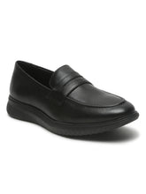 Load image into Gallery viewer, Men's Black Solid Leather Loafers Shoes
