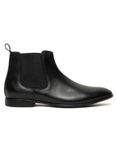 Load image into Gallery viewer, Men's Black Solid Leather Mid-Top Chelsea Boots
