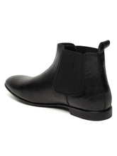Load image into Gallery viewer, Men's Black Solid Leather Mid-Top Chelsea Boots
