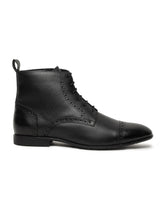 Load image into Gallery viewer, Men's Black Laser Cut-Work Leather Chukka Boots
