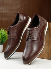 Load image into Gallery viewer, Men&#39;s Brown Semi-Formal Lace-Up Leather Shoes
