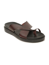 Load image into Gallery viewer, Men&#39;s Brown Leather Toe Loop Sandals
