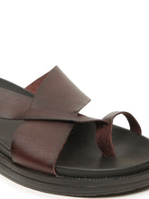 Load image into Gallery viewer, Men&#39;s Brown Leather Toe Loop Sandals
