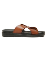 Load image into Gallery viewer, Men&#39;s Tan Leather Toe Loop Sandals
