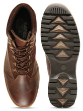 Load image into Gallery viewer, Men&#39;s Brown Leather Mid-Top Hiking Boots
