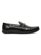 Load image into Gallery viewer, Men's Black Weave Pattern Leather 360 Loafers
