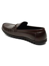 Load image into Gallery viewer, Men's Brown Weave Pattern Leather 360 Loafers
