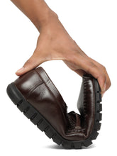 Load image into Gallery viewer, Men's Brown Weave Pattern Leather 360 Loafers
