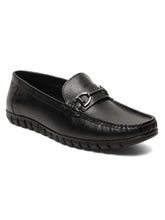 Load image into Gallery viewer, Men's Black Solid Leather 360 Loafers
