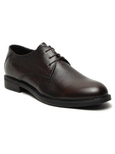Load image into Gallery viewer, Men&#39;s Brown Texture Leather Derbies Shoes
