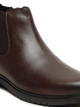 Load image into Gallery viewer, Men&#39;s Brown Solid Leather Chelsea boots
