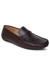 Load image into Gallery viewer, MEN SOLID ROUND-TOE BROWN LOAFER
