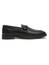 Load image into Gallery viewer, Men&#39;s Black Texture Patterned Leather Loafers
