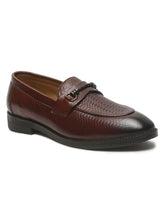 Load image into Gallery viewer, Men's Brown Texture Patterned Leather Loafers
