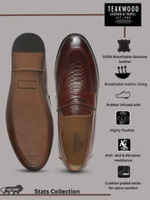 Load image into Gallery viewer, Men&#39;s Brown Classy Patterned Texture Leather Loafers
