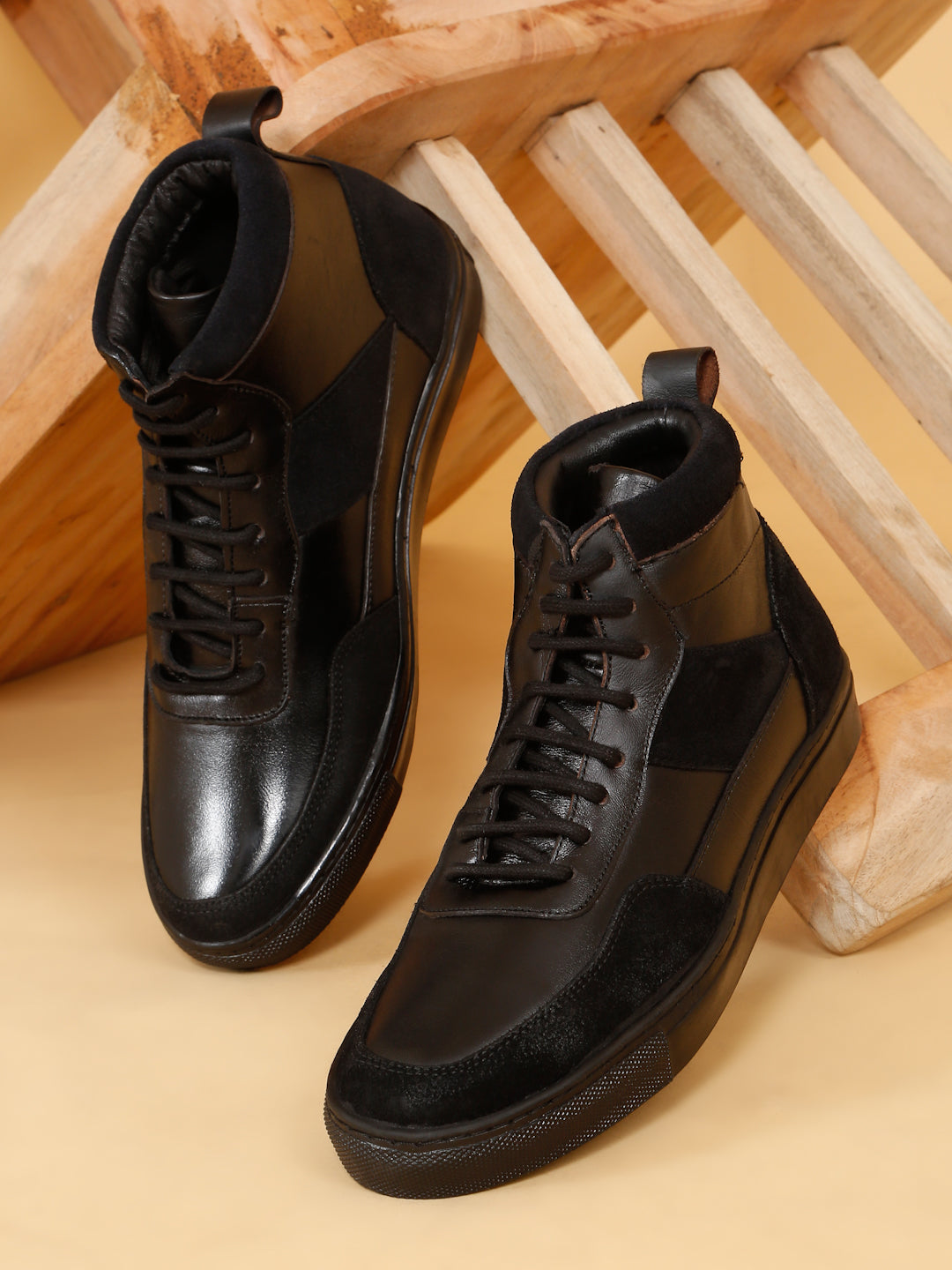 Men’s Leather Stylish High-Top Sneakers