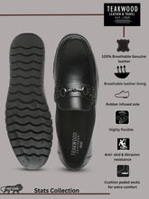 Load image into Gallery viewer, Men&#39;s Black Solid Leather Loafers
